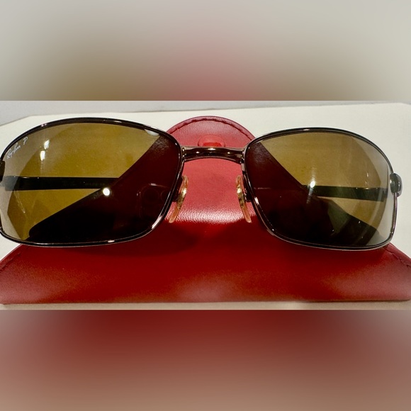 Pre-Owned Ray-Ban RB3194 Brown Chrome Sunglasses